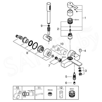 Смеситель для ванны Grohe Lineare 33850001