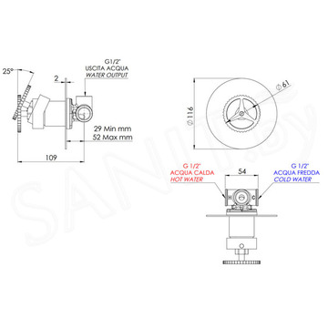 Смеситель скрытого монтажа Remer Chrono CH30LBG