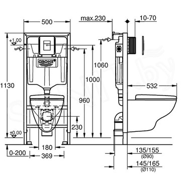 Комплект инсталляции Grohe Solido 4 в 1 с подвесным унитазом Lecico 39467000