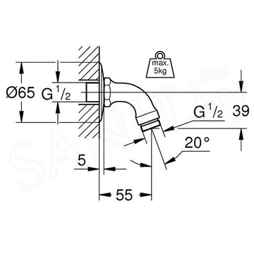 Кронштейн для верхнего душа Grohe Relexa neutral 28429000