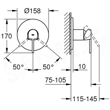 Смеситель встраиваемый Grohe Plus 24059003 / 24059DC3 (1 функция)