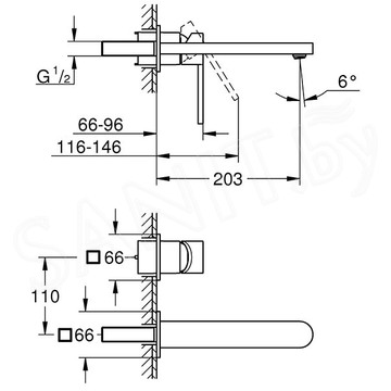 Смеситель встраиваемый Grohe Plus 29306003