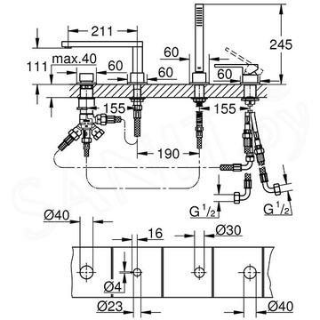 Смеситель на борт ванны Grohe Plus 29307AL3