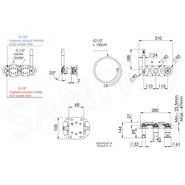 Смеситель скрытого монтажа Remer Chrono CH97D3P