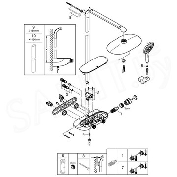 Душевая стойка Grohe Rainshower System SmartControl Mono 360 26361000 с термостатом