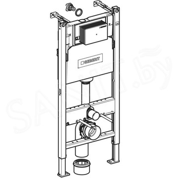 Инсталляция для подвесного унитаза Geberit Alpha 458.233.00.2A20Wh с кнопкой