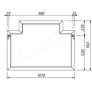 Зеркало Caprigo Atrio 100 14230-B074ЧЭ