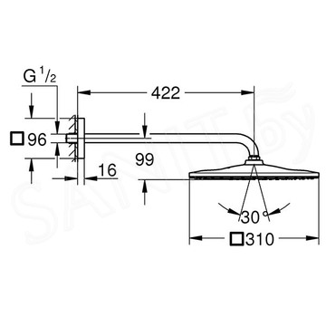 Верхний душ Grohe Rainshower Mono 310 Cube 26564GN0
