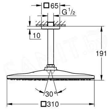 Верхний душ Grohe Rainshower Mono 310 Cube 26566GN0