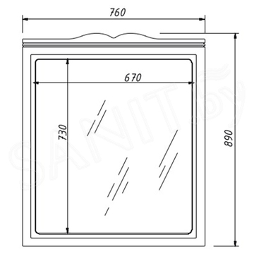 Зеркало Caprigo Marsel 80 33831-L800