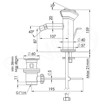 Смеситель для биде Remer Element ET20BG