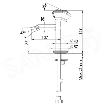 Смеситель для биде Remer Element ET22