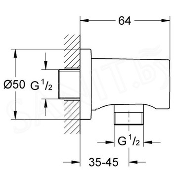 Шланговое подключение Grohe Rainshower 27057A00 / 27057AL0