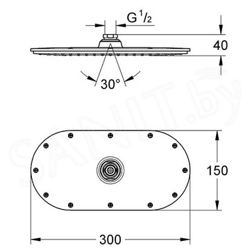 Верхний душ Grohe Rainshower Veris 27470000