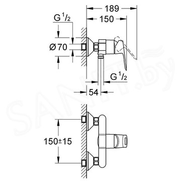 Смеситель для душа Grohe BauLoop 23340000