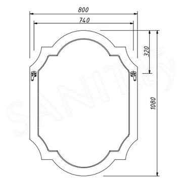 Зеркало Caprigo Windsor 80 14030-L813