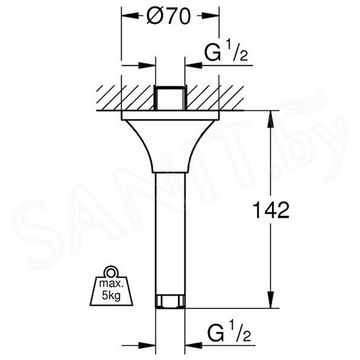 Кронштейн для верхнего душа Grohe Rainshower Grandera 27978000