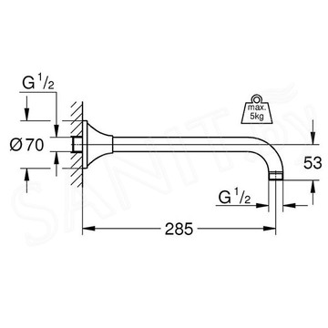 Кронштейн для верхнего душа Grohe Rainshower Grandera 27986000