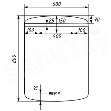 Зеркало Caprigo Софт 60 2060HW / 80 2061HW / 100 2062HW