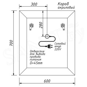 Зеркало Caprigo Техно-М 60 2040 / 70 2041 / 80 2042 / 90 2043 / 120 2045