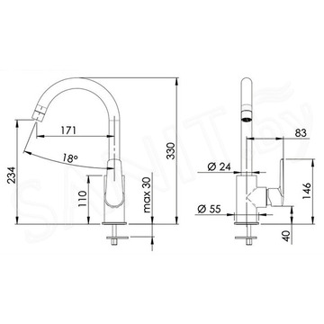 Смеситель для кухонной мойки Remer Vanity V72