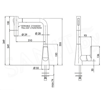 Смеситель для кухонной мойки Remer Vanity V81M