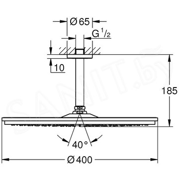 Верхний душ Grohe Rainshower Cosmopolitan 400 26256000