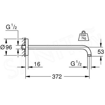 Кронштейн для верхнего душа Grohe Rainshower neutral 28982000