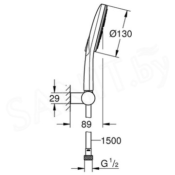 Душевая лейка со шлангом Grohe RainShower SmartActive 130 26580000