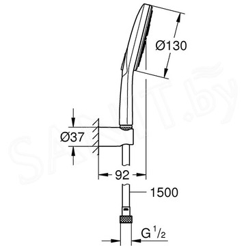 Душевая лейка со шлангом Grohe RainShower SmartActive 130 26581LS0