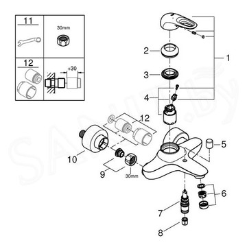 Смеситель для ванны Grohe Eurostyle New 33591LS3