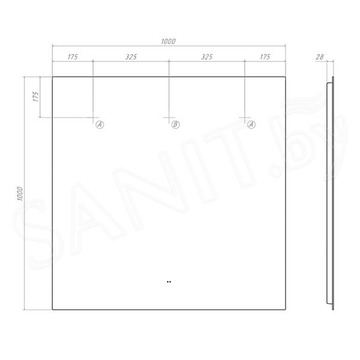 Зеркало Vigo Quadro Comfort 1000 / 1200