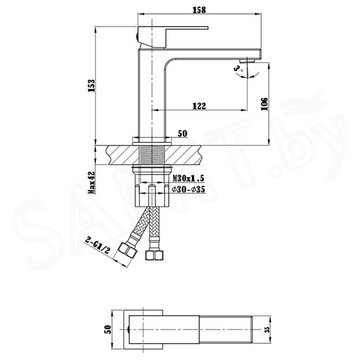 Смеситель для умывальника Vincea Cube VBF-1C01MB