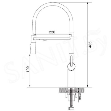 Смеситель для кухонной мойки Rose R458C под фильтр