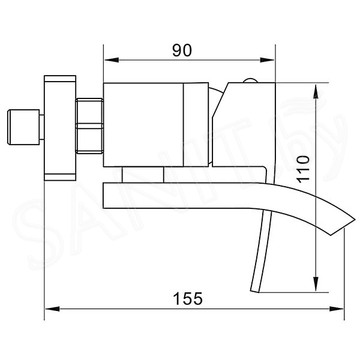 Смеситель для ванны Rose R1552H / R1552T