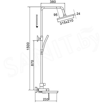 Душевая стойка Rose R1836H