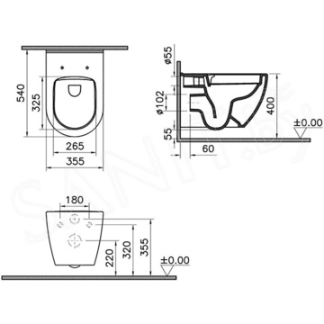 Подвесной унитаз Vitra Mia Round SmoothFlush 7510B003-0075+801-003-019