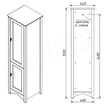 Пенал Caprigo Preston 33950R-TP812