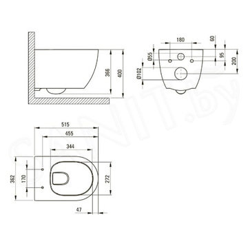 Подвесной унитаз Deante Round CGRD6ZPW