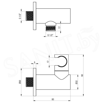 Шланговое подключение Deante Cascada Steel NAC_F57K