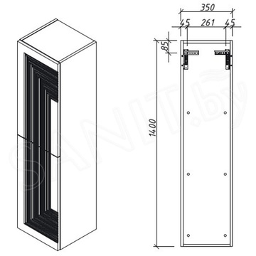 Пенал Caprigo Modo Quarta 35750L-SF023 / 35750R-SF023