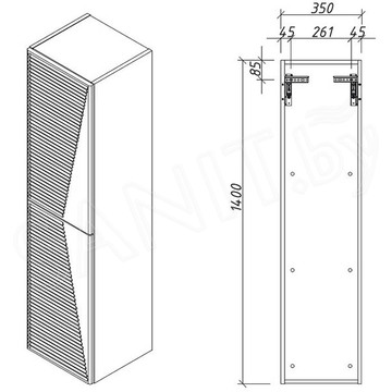 Пенал Caprigo Modo Terza 35650L-SF024 / 35650R-SF024