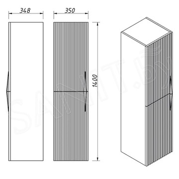 Пенал Caprigo Novara L 35950L-SF019 / R 35950R-SF019