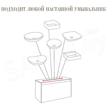 Тумба под умывальник Aqwella Mobi подвесная дуб балтийский / бетон светлый