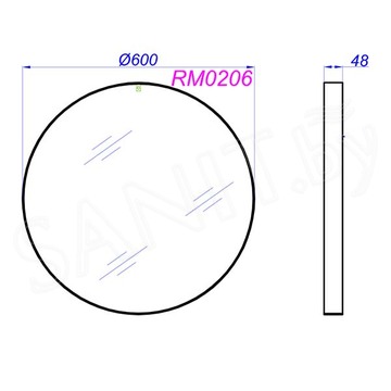 Зеркало Aqwella RM 60 / 80 черный