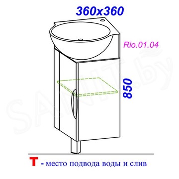 Тумба под умывальник Aqwella Рио