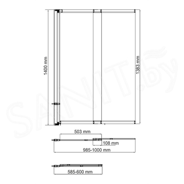 Душевая шторка на ванну Wasserkraft Main 41S02-100 WasserSchutz