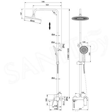 Душевая стойка Grossman Galaxy 500.K35.01.100