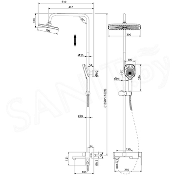 Душевая стойка Grossman Pragma 500.K35.03.320