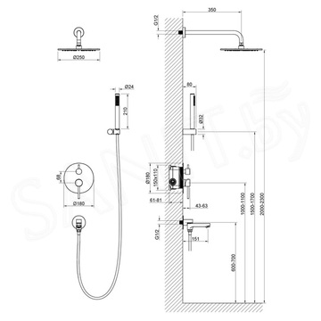 Душевая система Timo Saona SX-2379/00SM встраиваемая